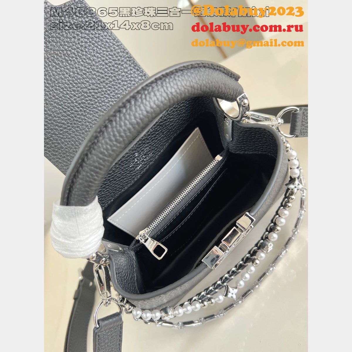 Louis Vuitton The Capucines High Quality M48865 Black Pearl Bag