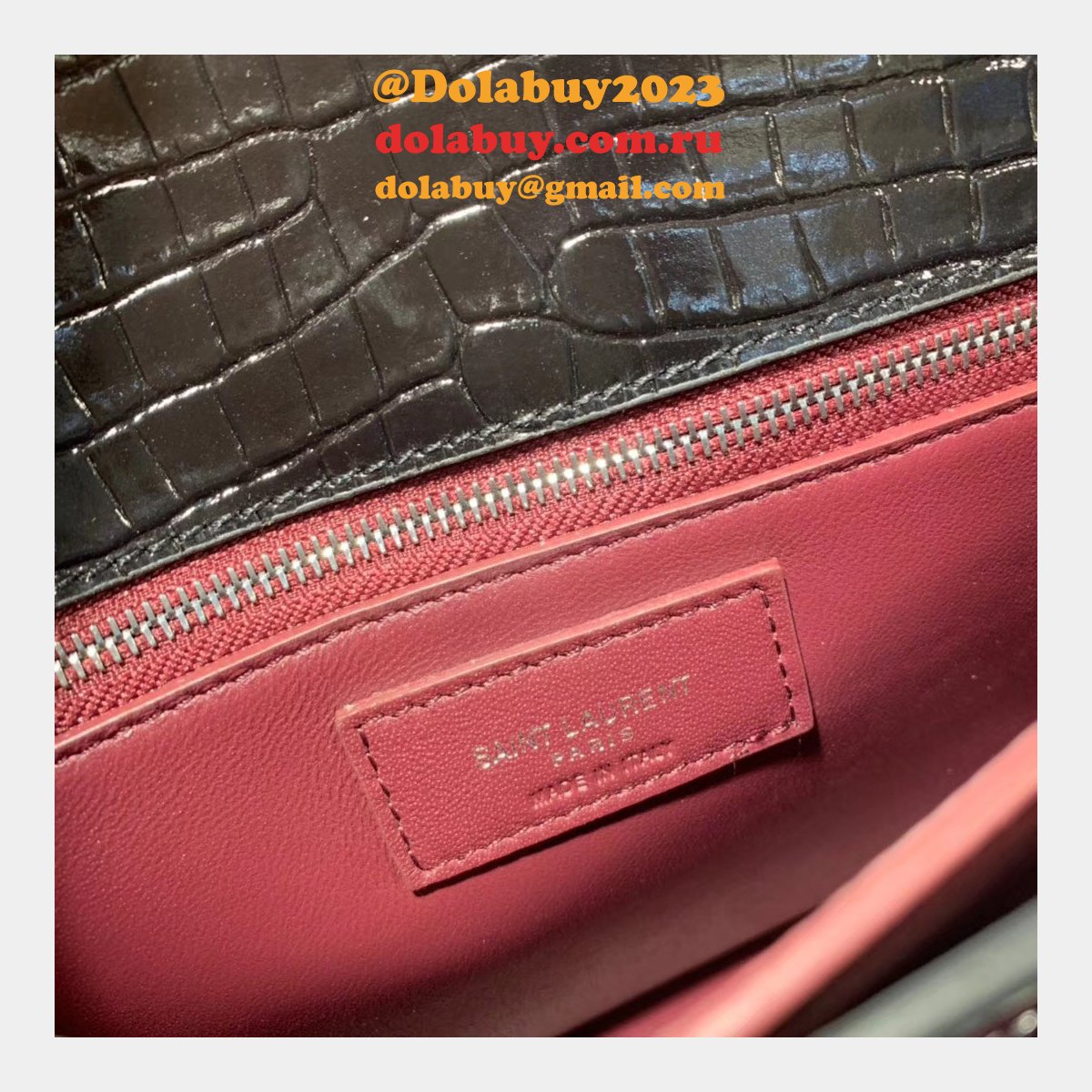 Saint Laurent AAA+ Replicas Shoulder 377057 Black/Red Bags