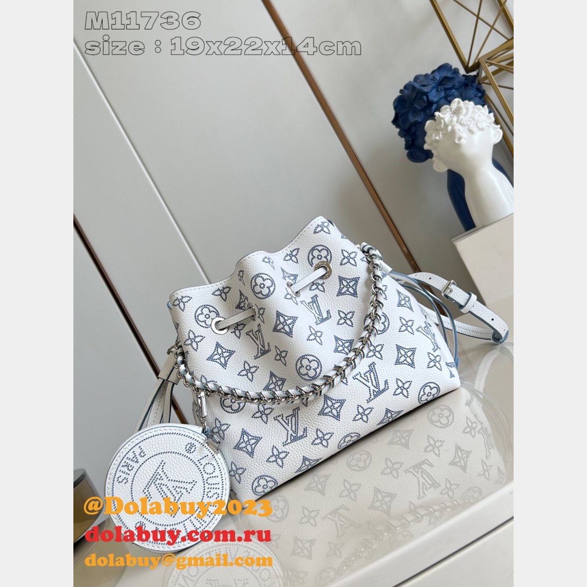 Bella Mahina M11736 White Inspired Louis Vuitton Luxury Bags