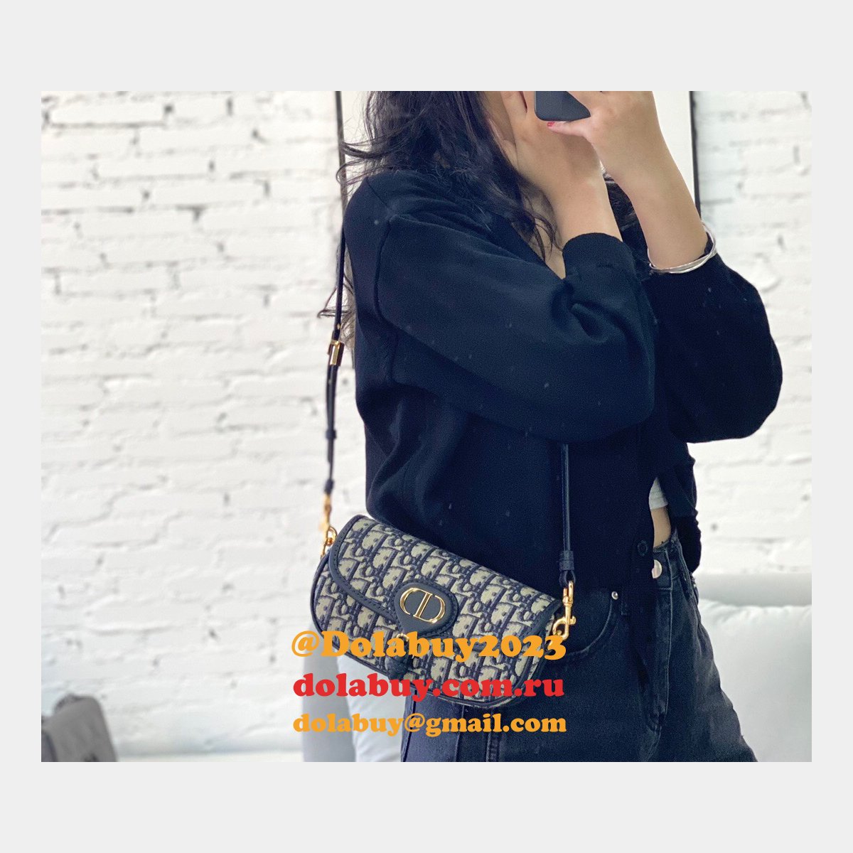 Replica Christian Dior Bobby East-West Blue Bag China Sale