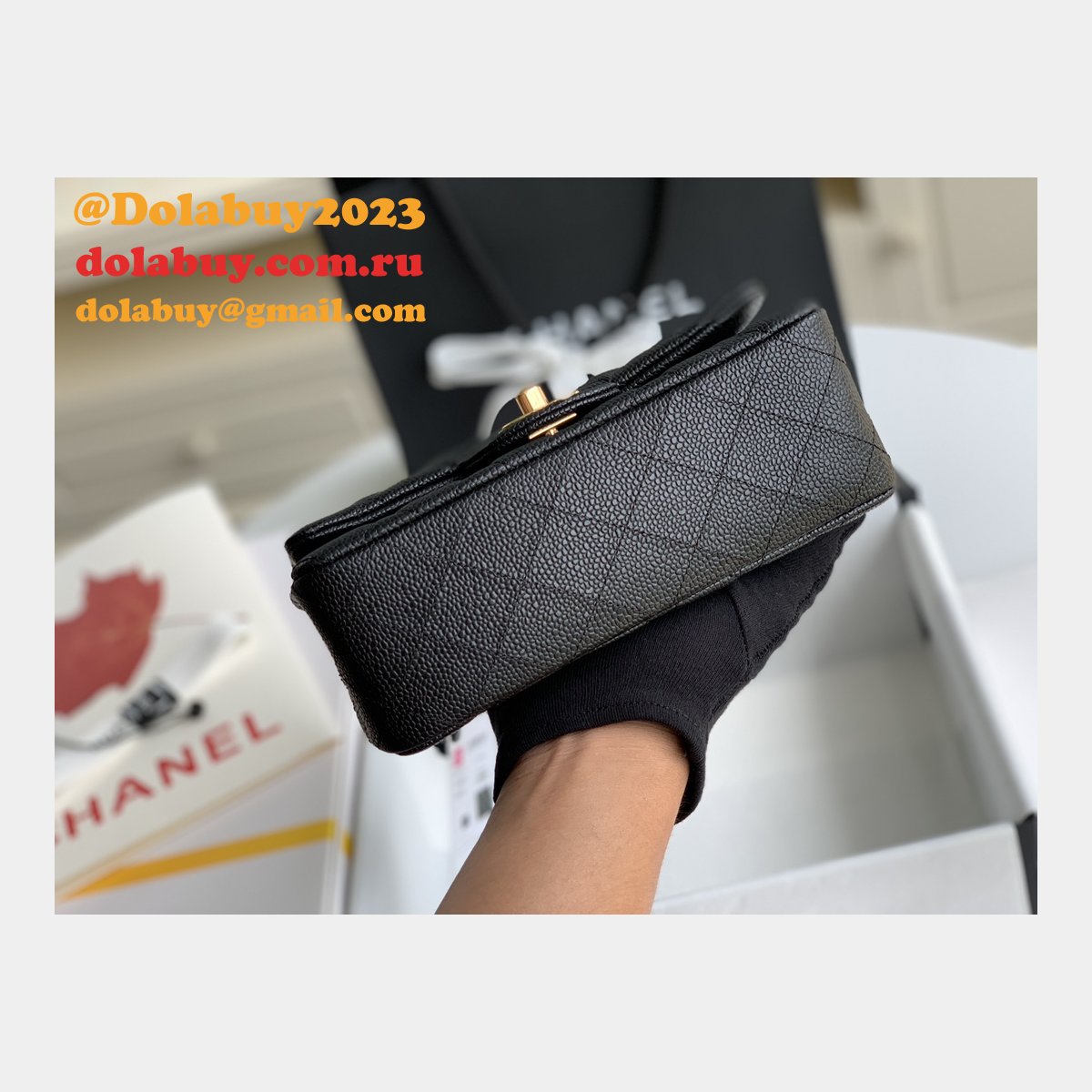 Top Quality CC Caviar Leather Flap Bag 1116 20CM