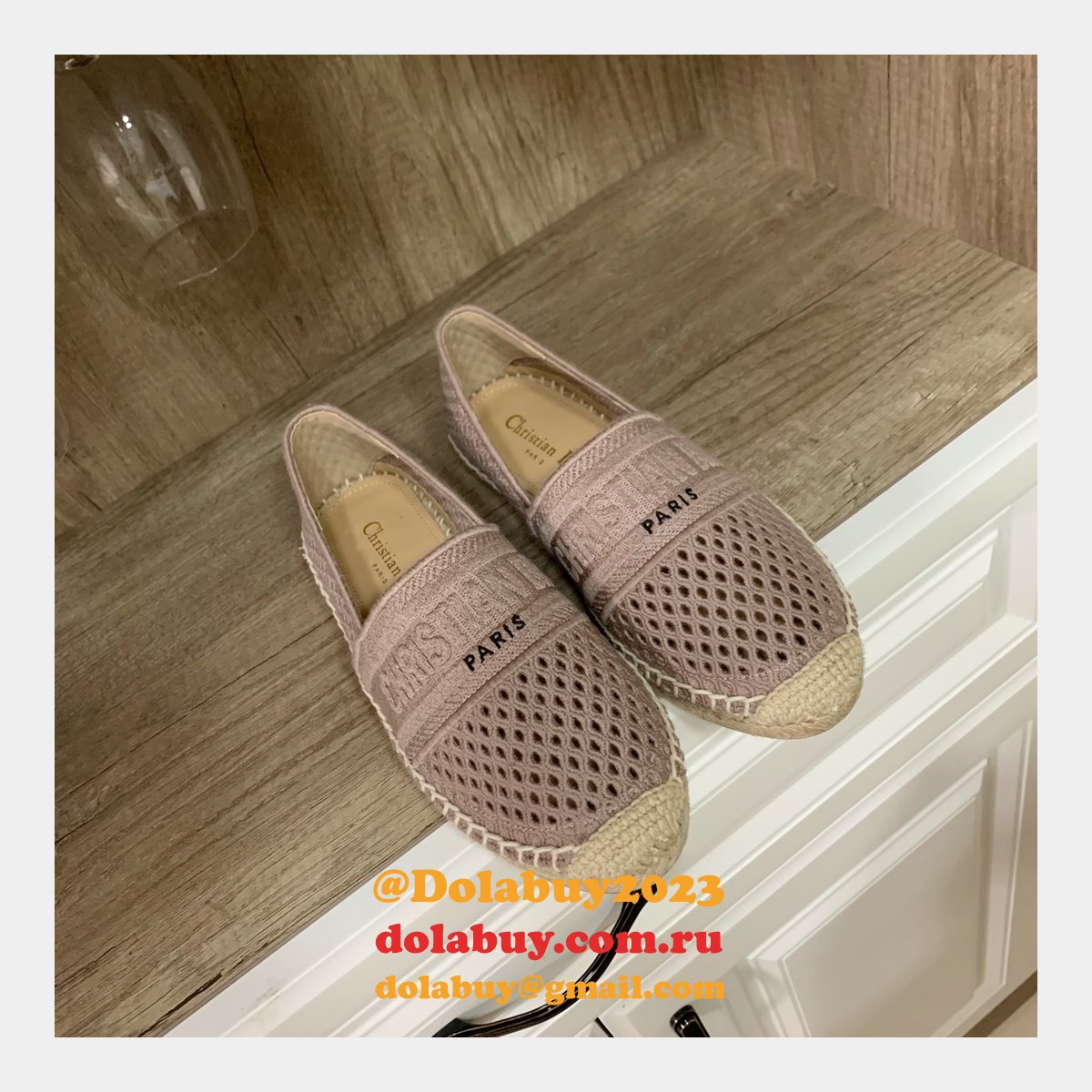 Perfect Dior Replica Openwork Embroidery Fisherman Shoes
