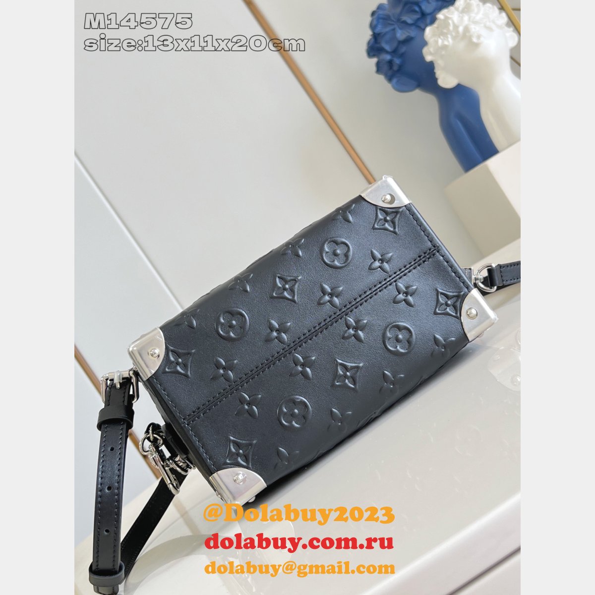 Louis Vuitton Speedy 20 Trunk Bag M14575 Luxury Black Perfect