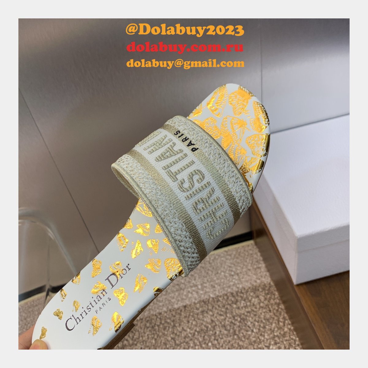 High Quality Dior Dway Heeled Slides Replica Shoes