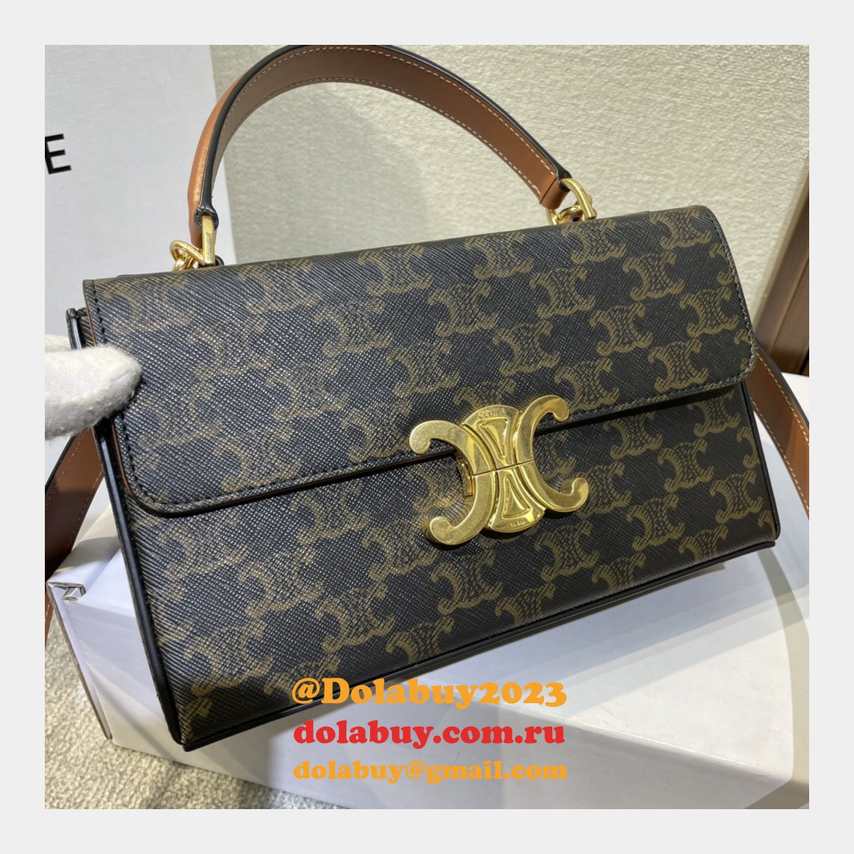 7 Star CELINE BOX TRIOMPHE Duplicate NEW BAG #199992
