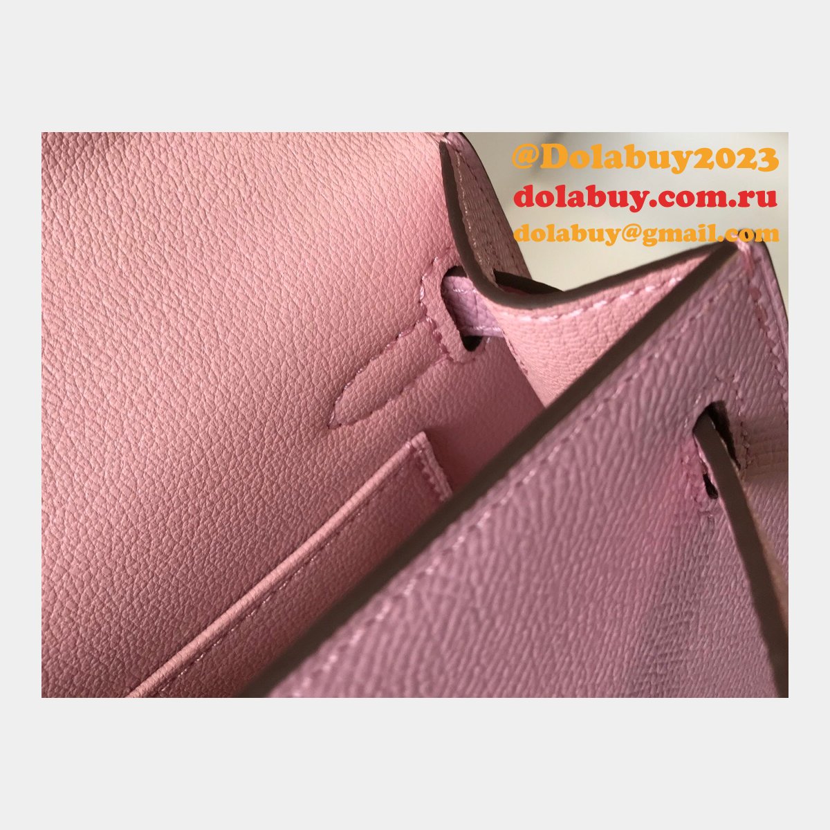Hermes Outlet 1:1 Replica Mini Kelly Pink Handbags