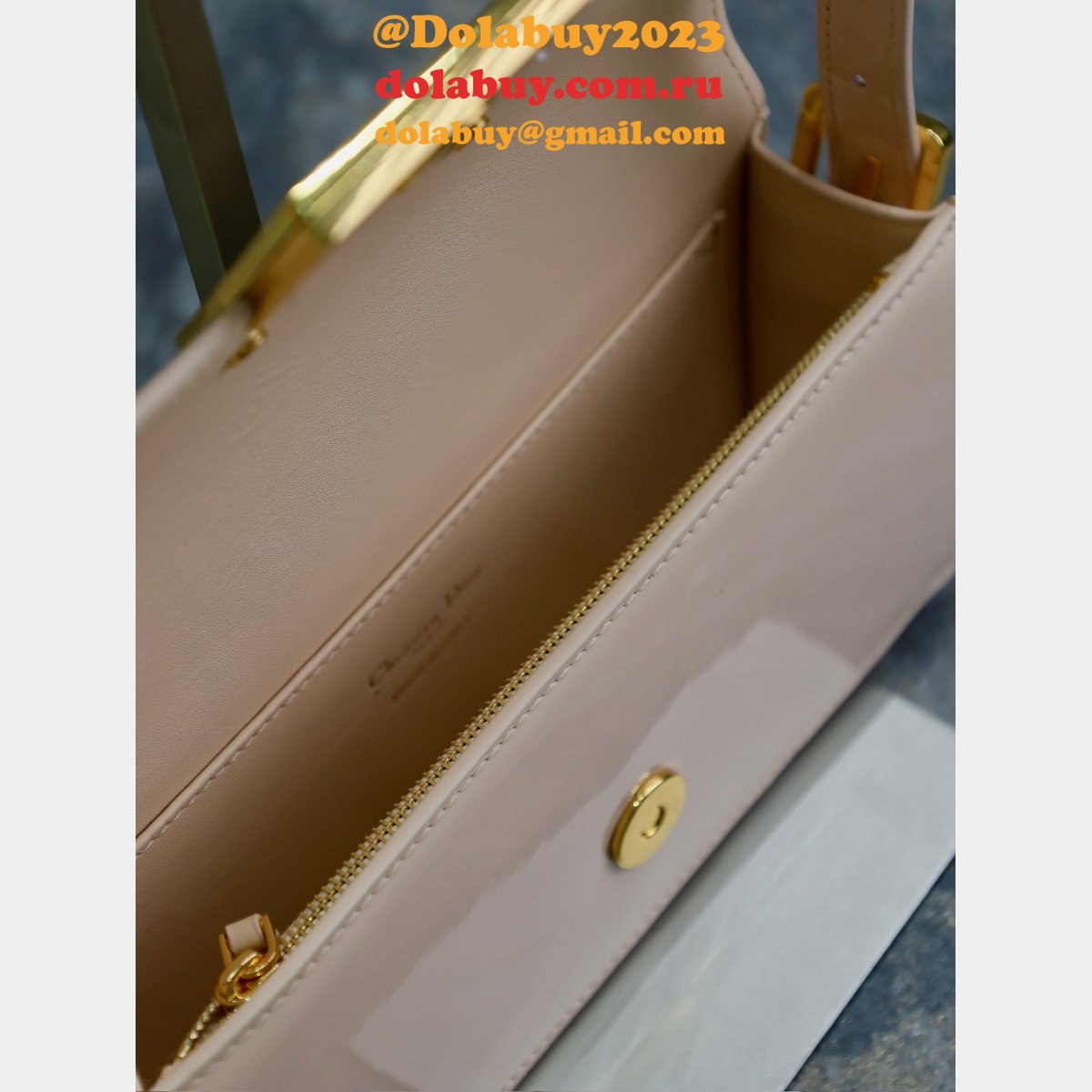 7 Star Miss Dior Graffiti patent leather shoulder bag