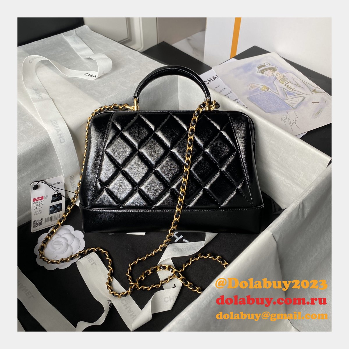 UK Top Handle 1:1 Mirror Luxury Top Quality AS4959 Bag