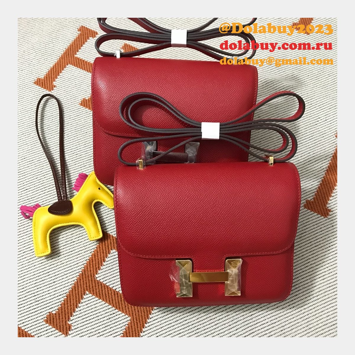 Hermes Constance Bag 18cm Epsom Leather Red