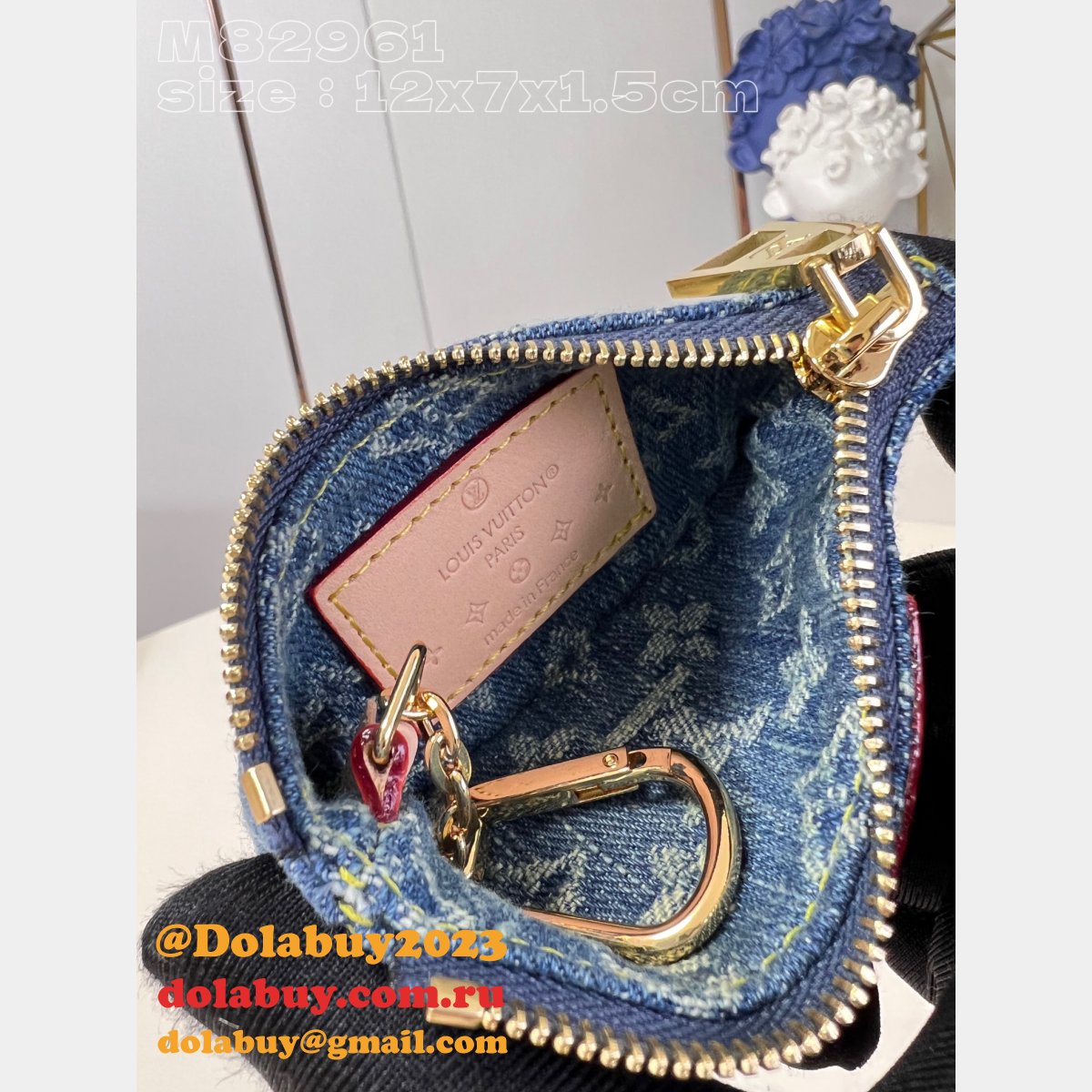 Designer Key Pouch Monogram Denim M82961 Replica Louis Vuitton Bag
