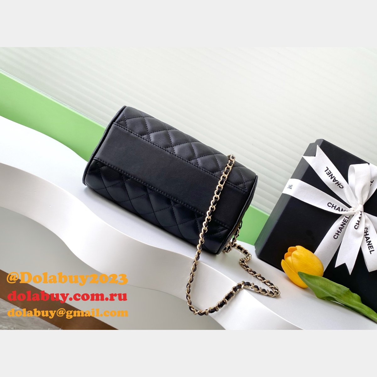 Wholesale AP4474 Black Replica Classic Clutch With Chain Bags