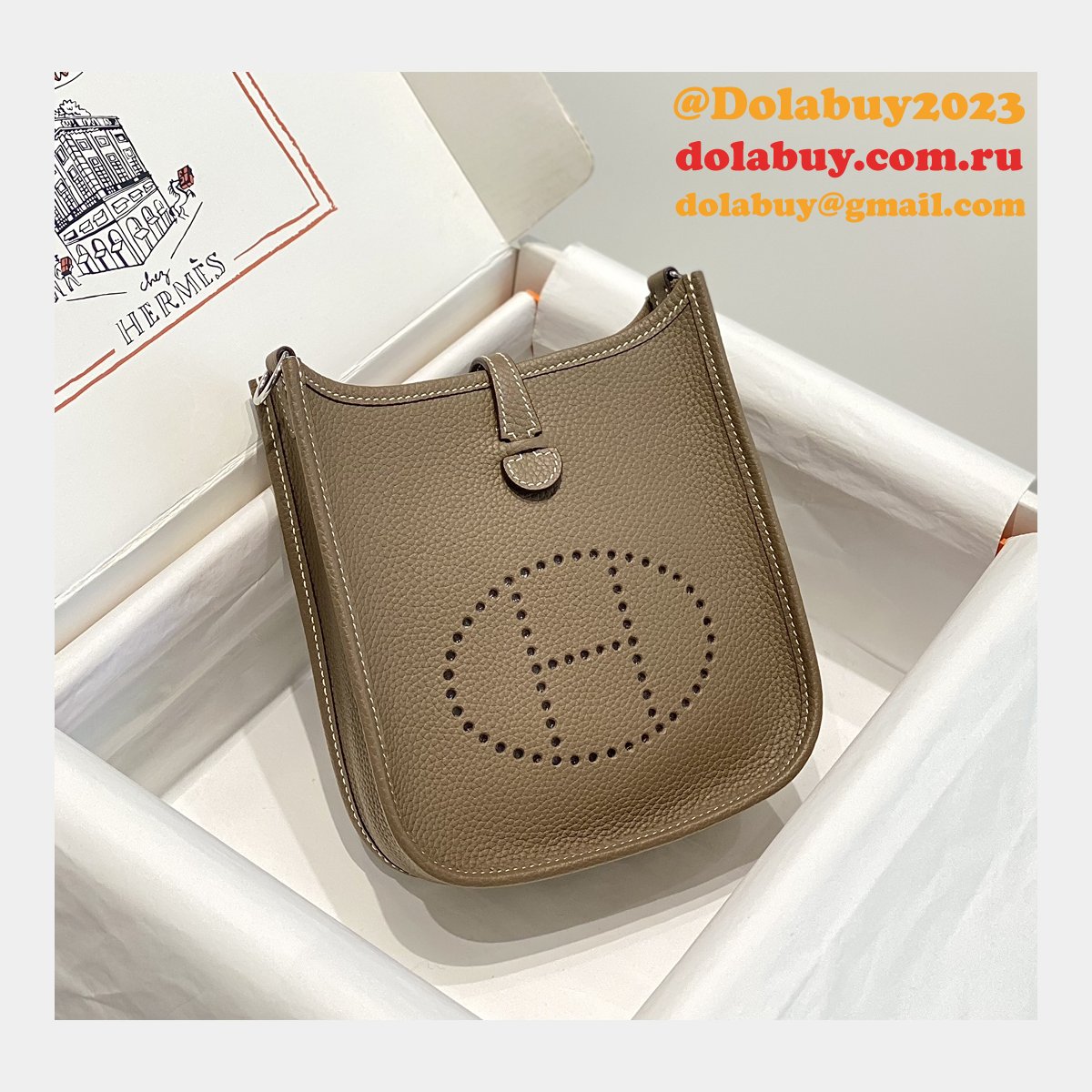 Replica Hermes Evelyne Top Quality Online Store elephant grey