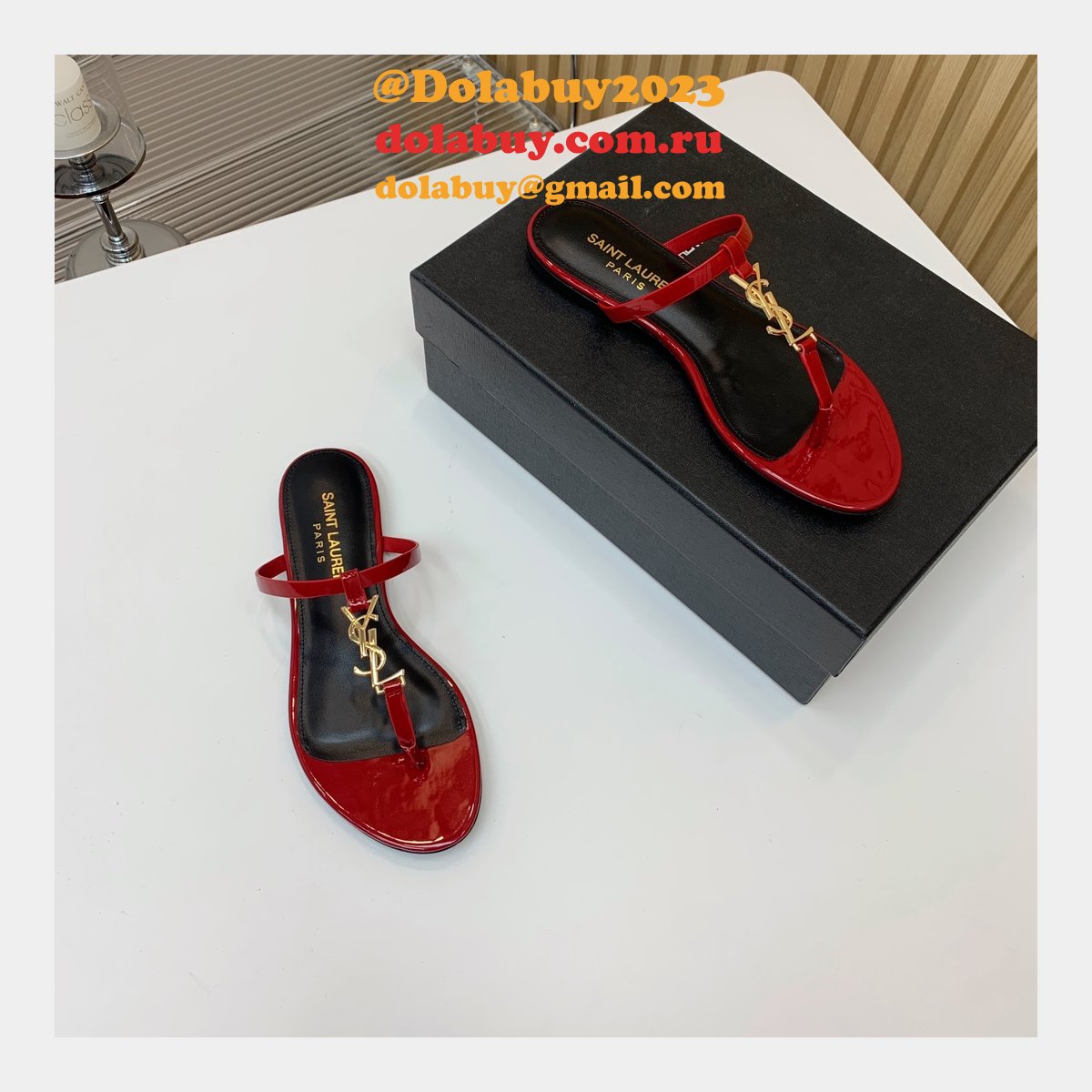Top Quality YSL Saint Laurent Cassandra Sandals Heels Shoes