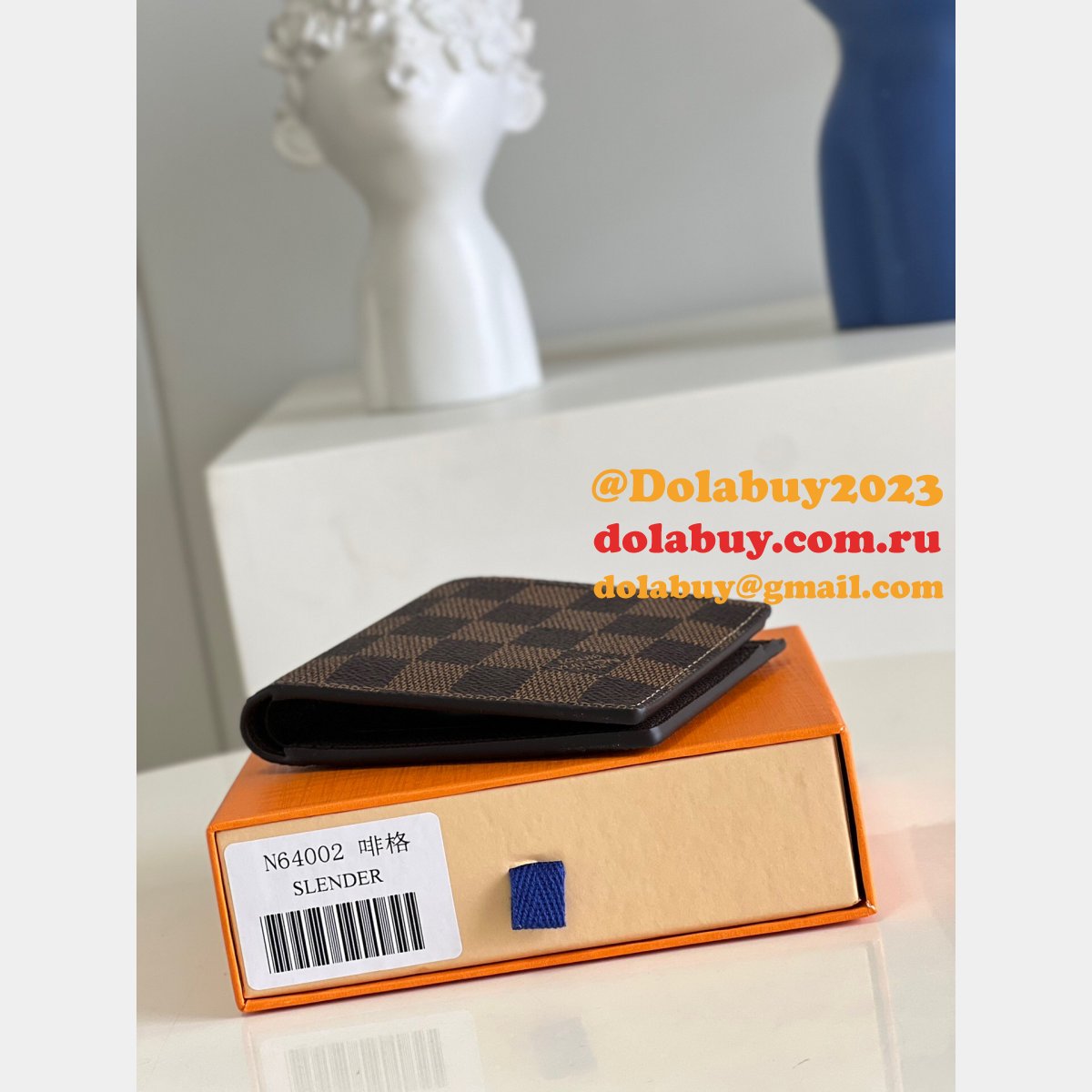 Louis Vuitton Men Replica M64002 Slender Wallet Monogram Eclipse Canvas