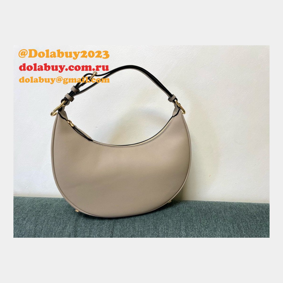 best F**di F**digraphy leather shoulder hobo bag