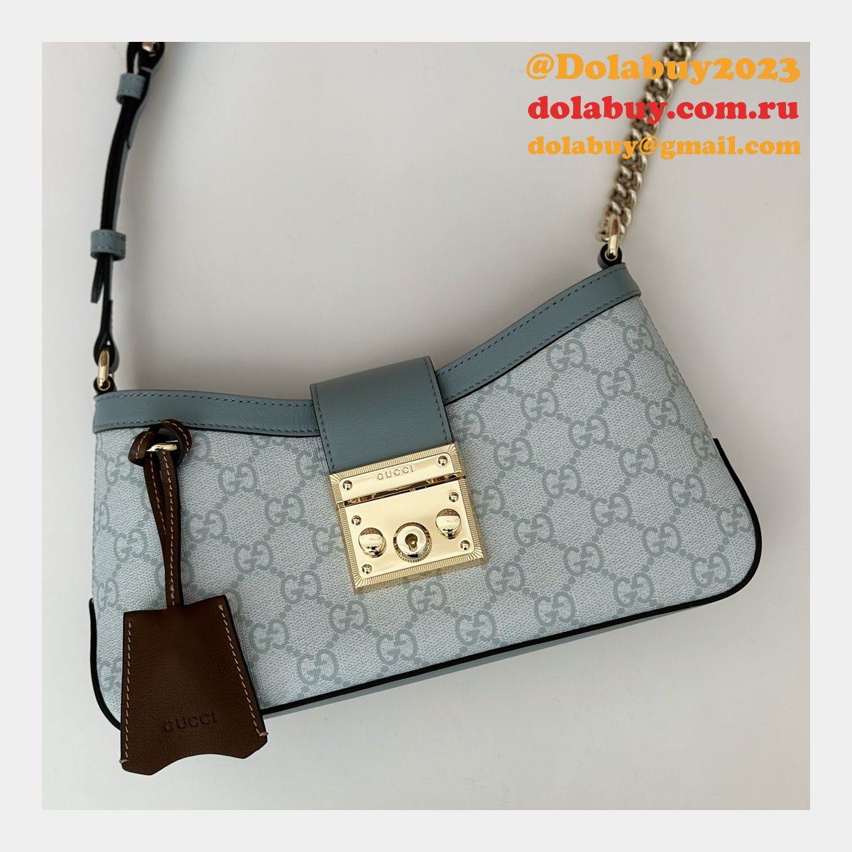 padlock fashion G*u*i duplicate shoulder 811705 bag