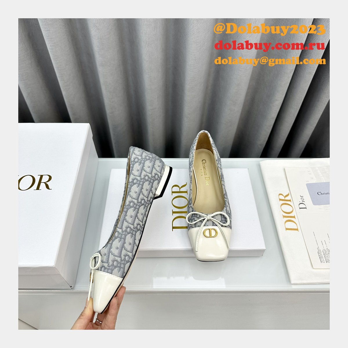 Duplicate DIOR D-Doll BALLET FLAT Designer