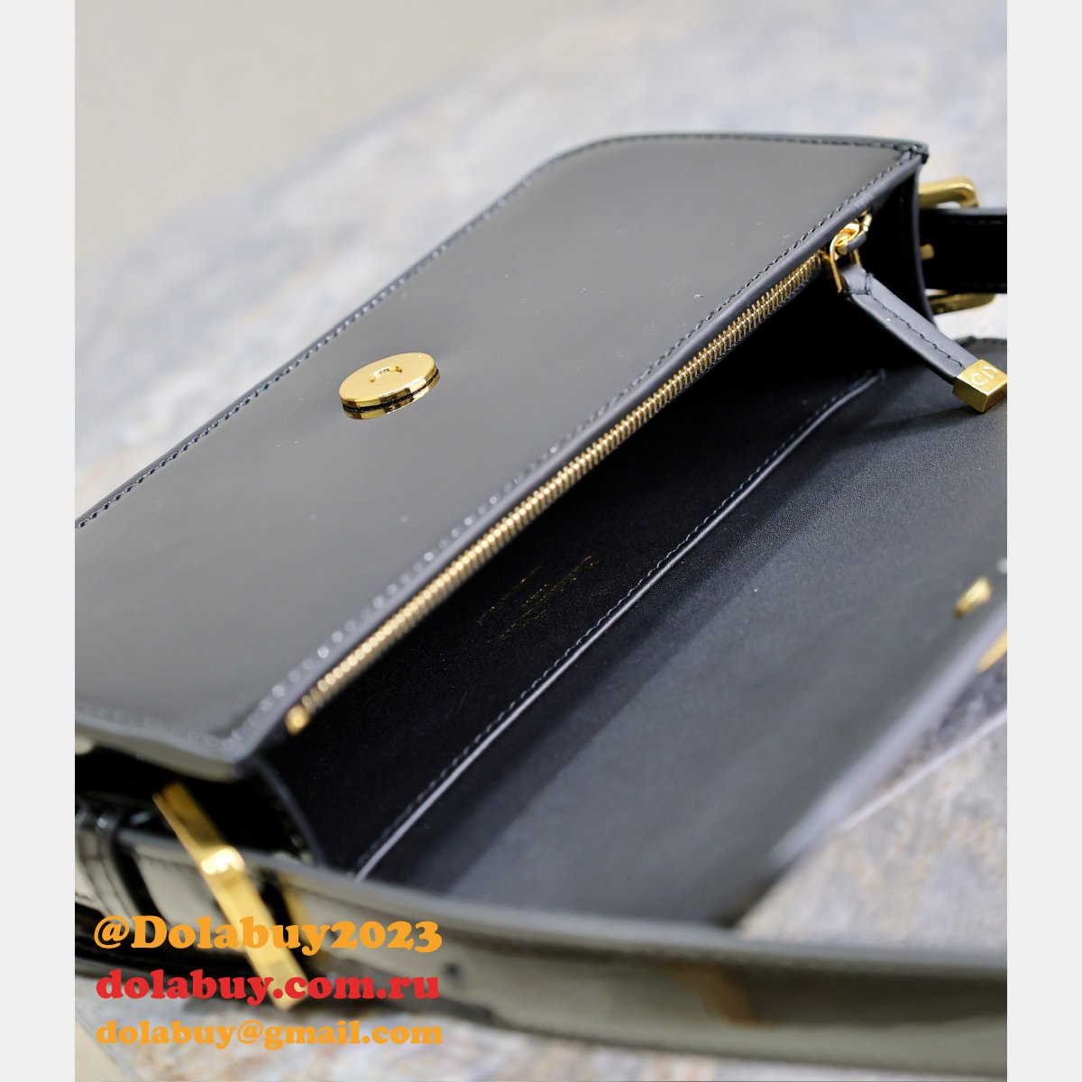 7 Star Miss Dior Graffiti patent leather shoulder bag