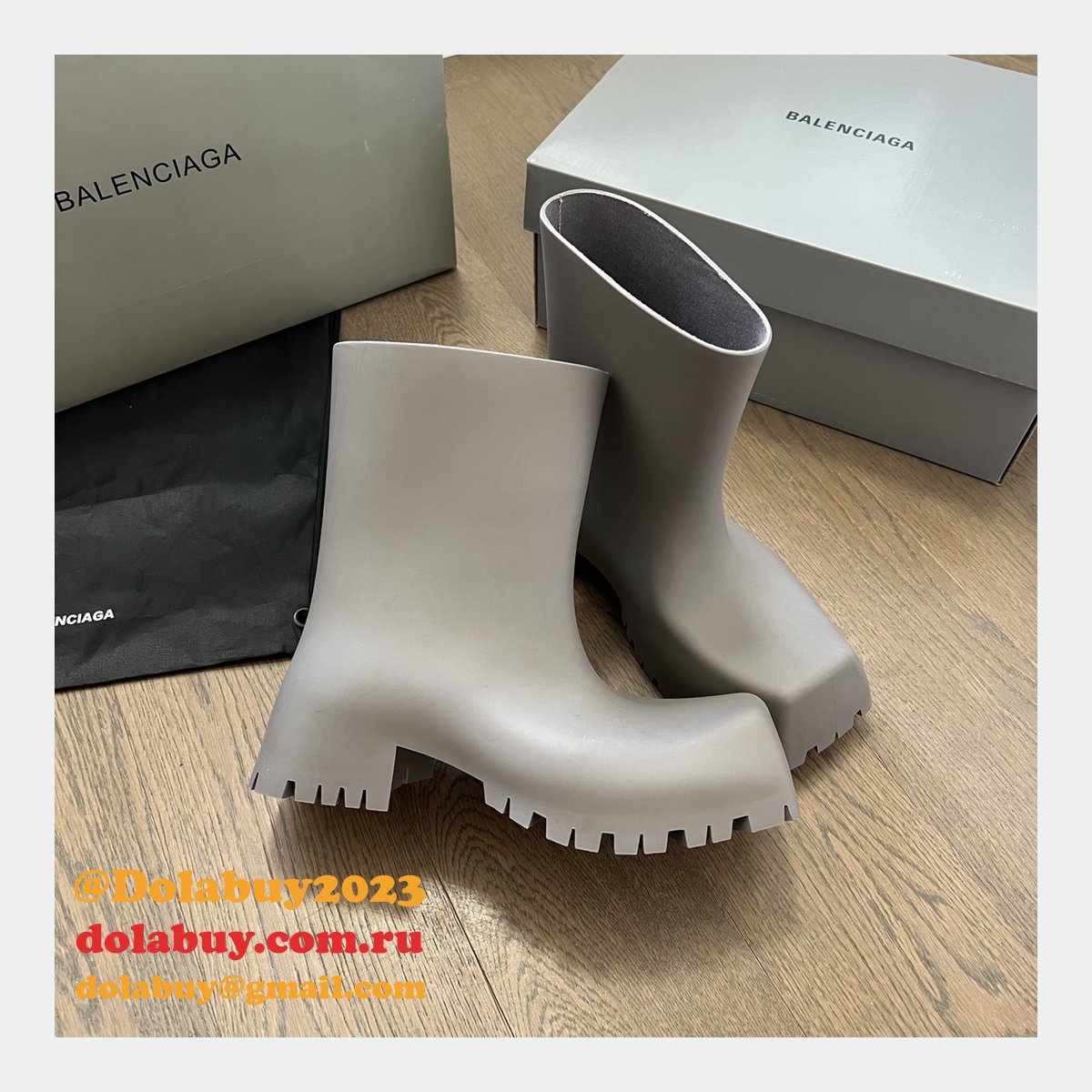 Replica Balenciaga Luxury Trooper Rubber Boot 1:1 Mirror Dolabuy