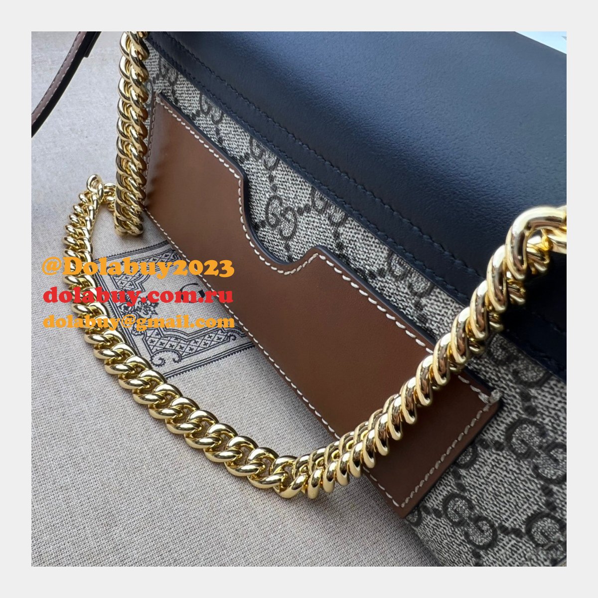 quality G*u*i replica padlock chain 735103 shoulder bag