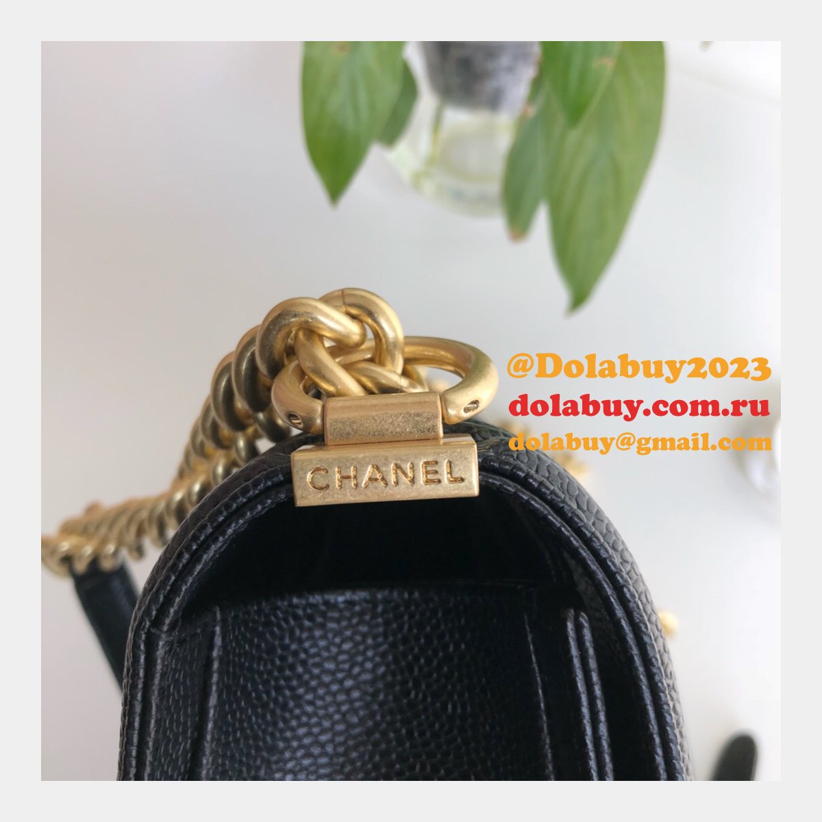 AAA+ CC Le Boy  Luxury Replica Black Bags Caviar 25cm