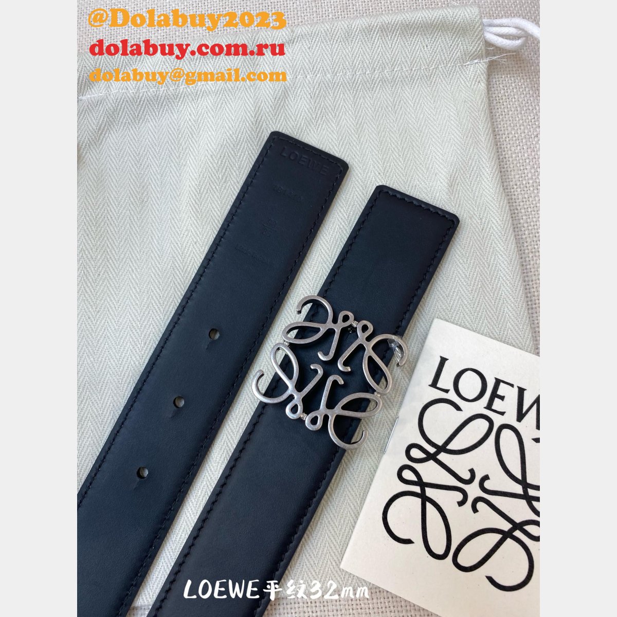 Loewe Top Quality Fashion Anagram 3.2CM Width Replicas Belts