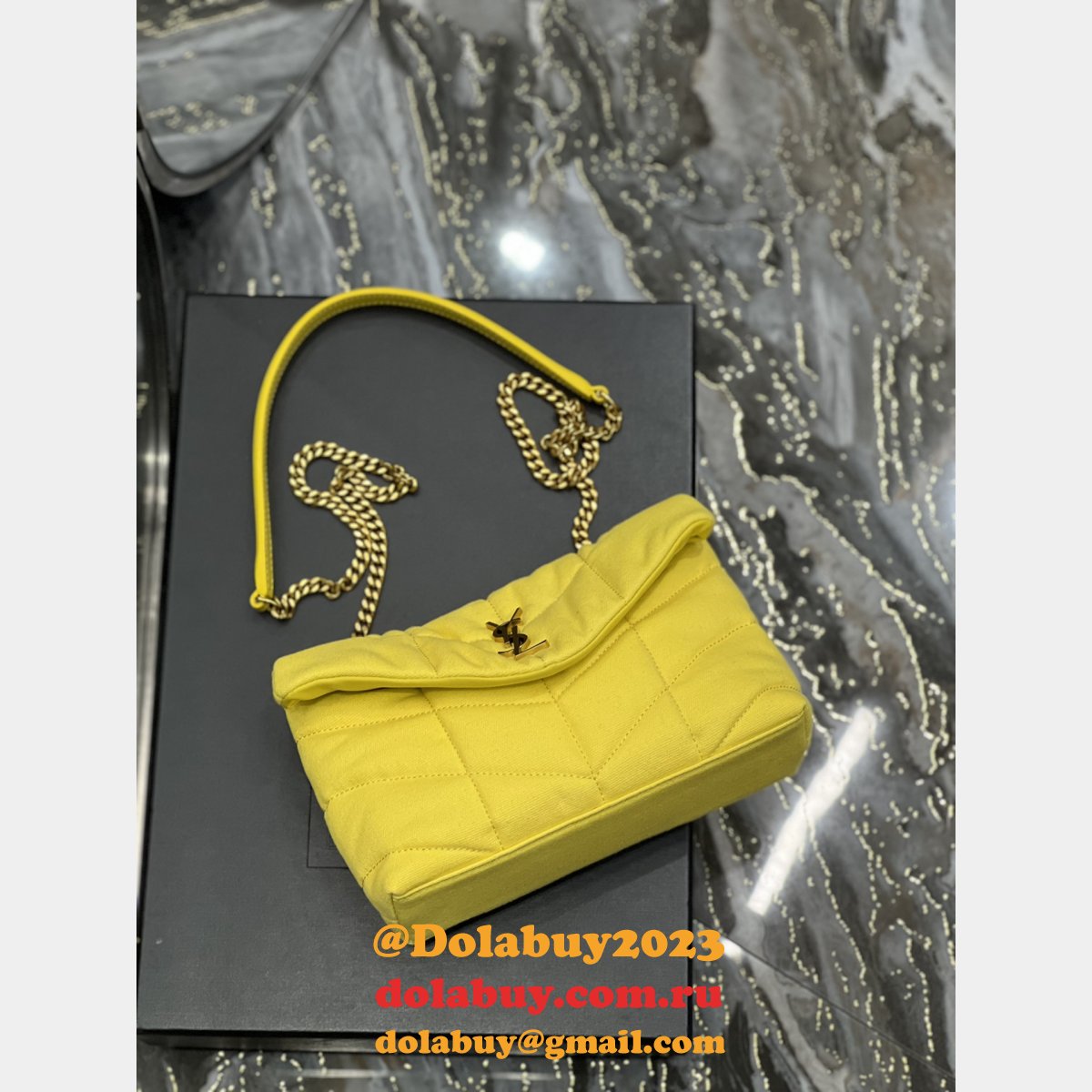AAA+ 620333 Saint Laurent Knockoff Puffer Toy Bag In Canvas 29cm