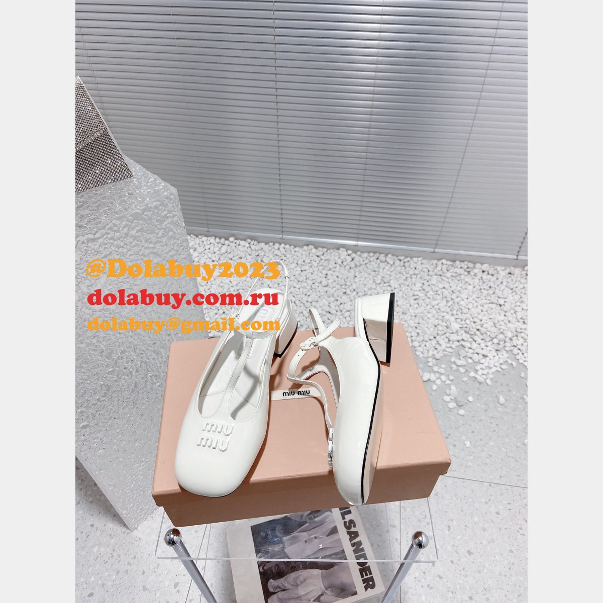 Miumiu Duplicate T Block Heel Mary Jane Copy Sandals