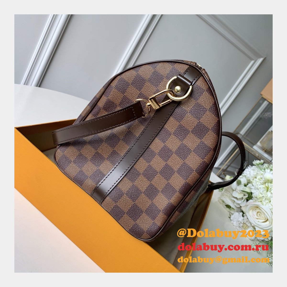 AAA+ Louis Vuitton Replica Speedy Bandoulière 25 30 35 Damier Ebene in Marron
