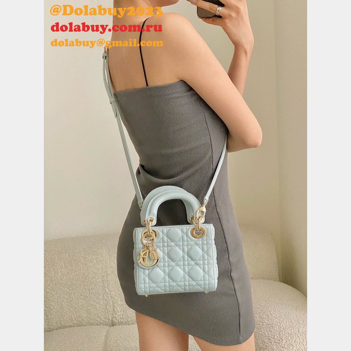 Top Quality DIOR lambskin mini lady bag 17cm