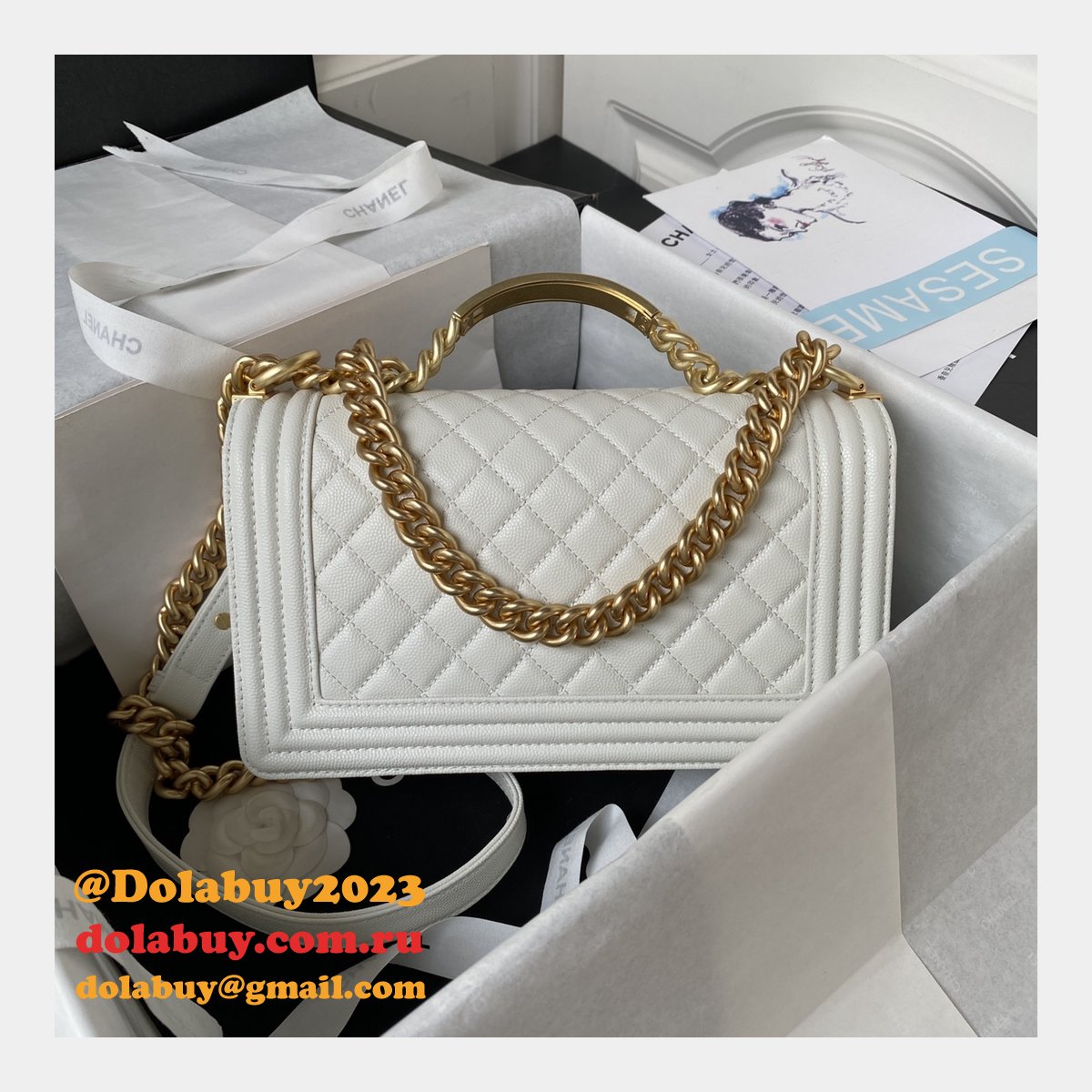 Boy High Quality A94804/A94805 Duplicate Flap 1:1 Copy From Original Bag