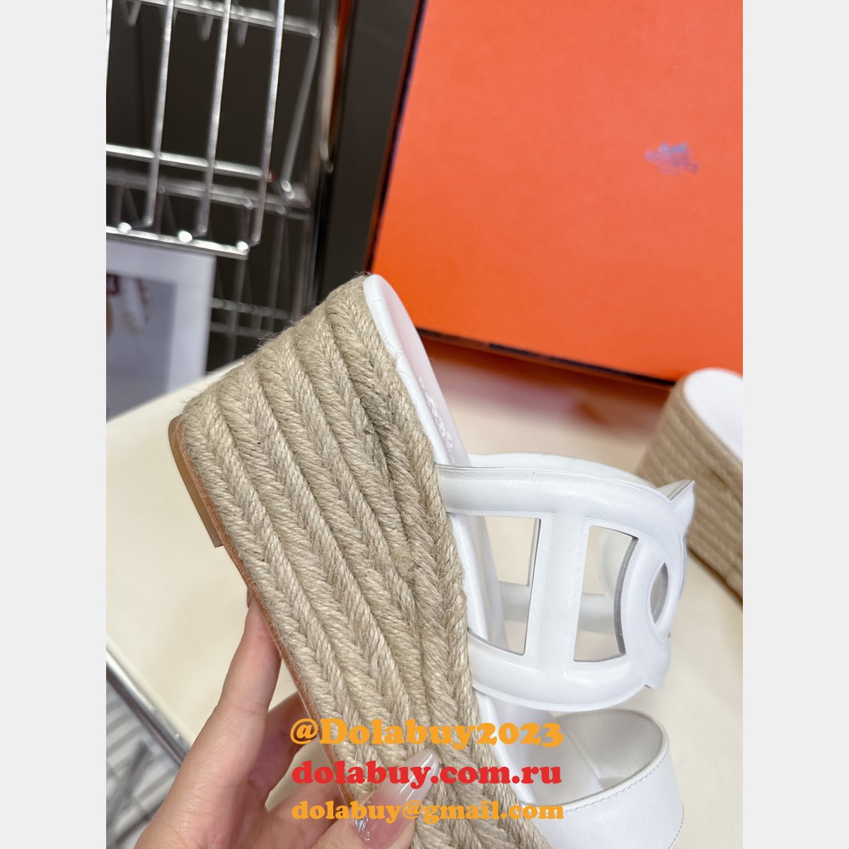 Inspired Hermes Wedge High Heel Sandals