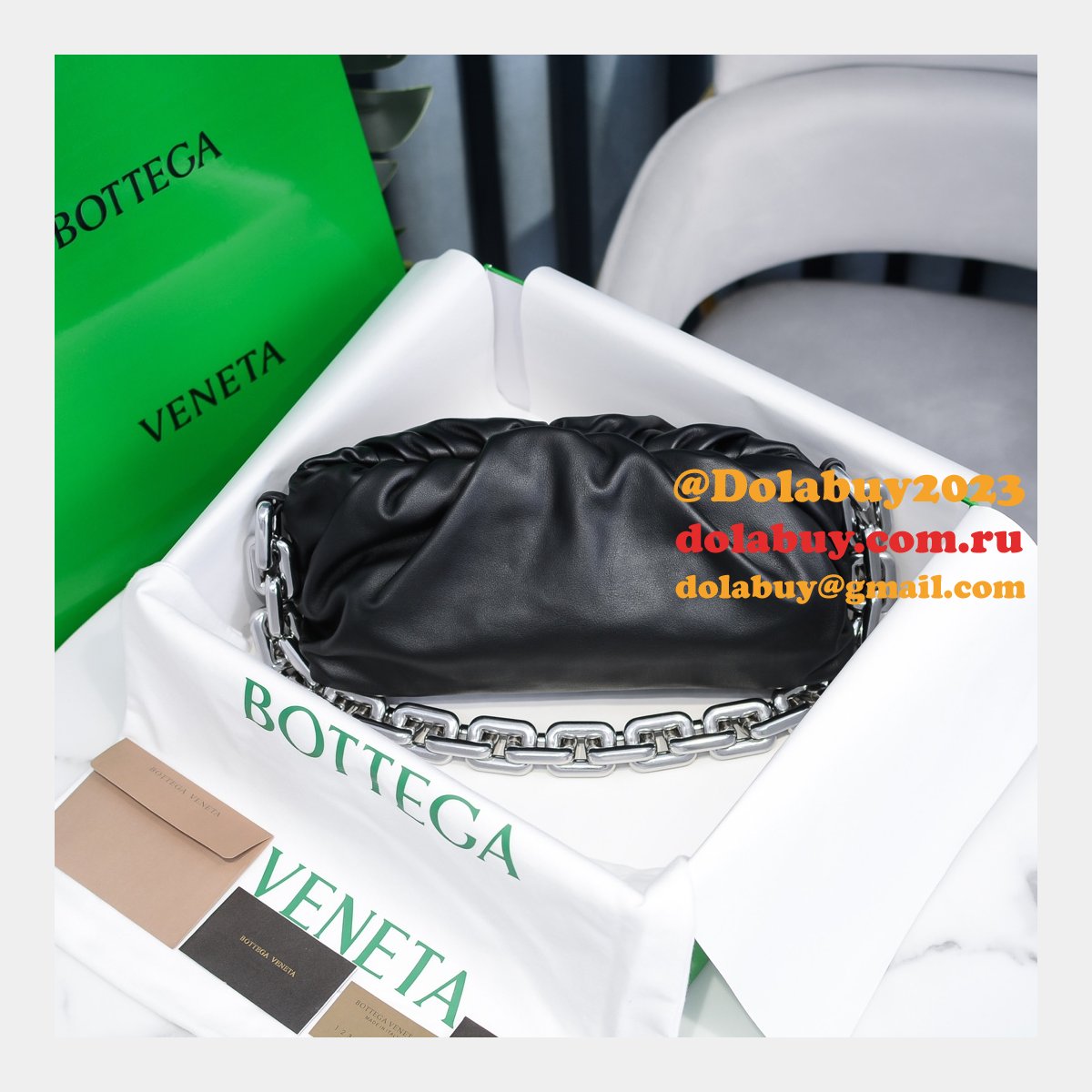 top best quality b0tte*a Ven*ta replica 30cm chain pouch bag