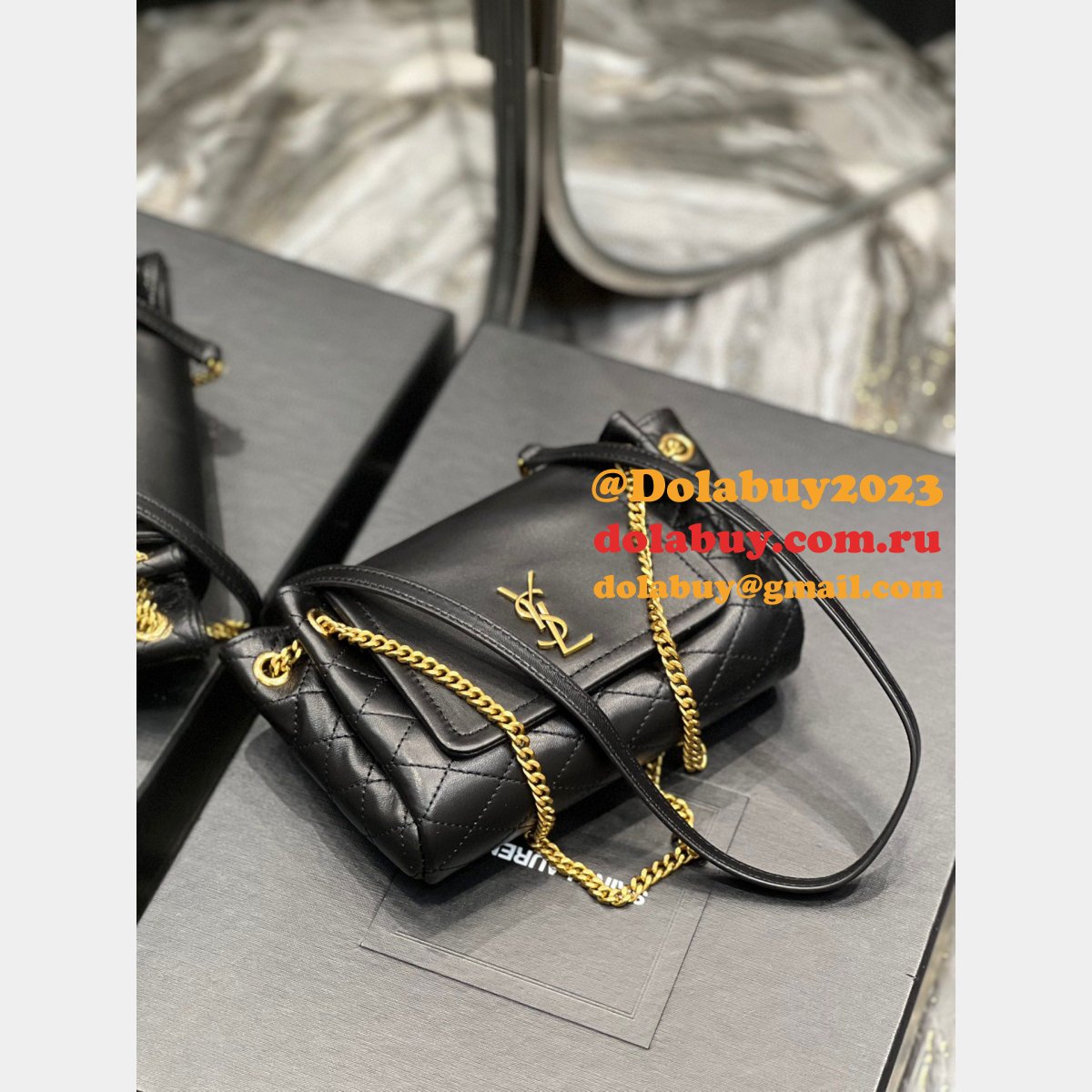 Saint Laurent Designer Replica YSL Nolita Lambskin 672738 Bag