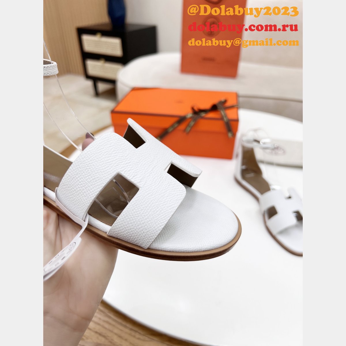 BEST HERMES SANTORINI EPSOM SANDALS 2024