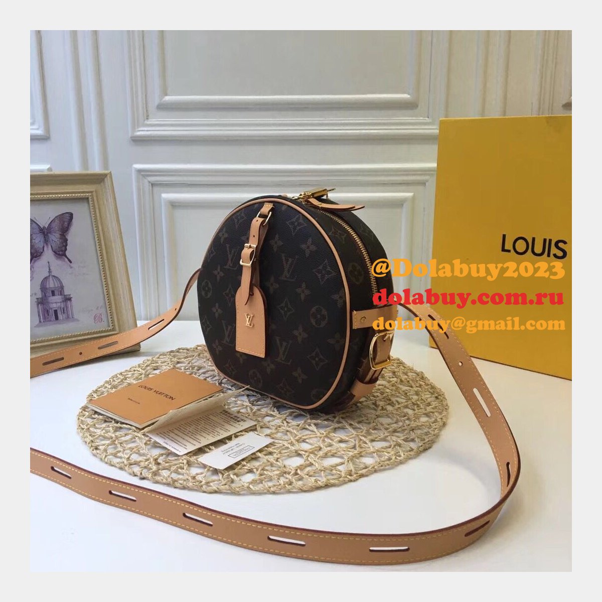 Designer Louis Vuitton Boite Chapeau Souple MM Monogram M52294 Brown