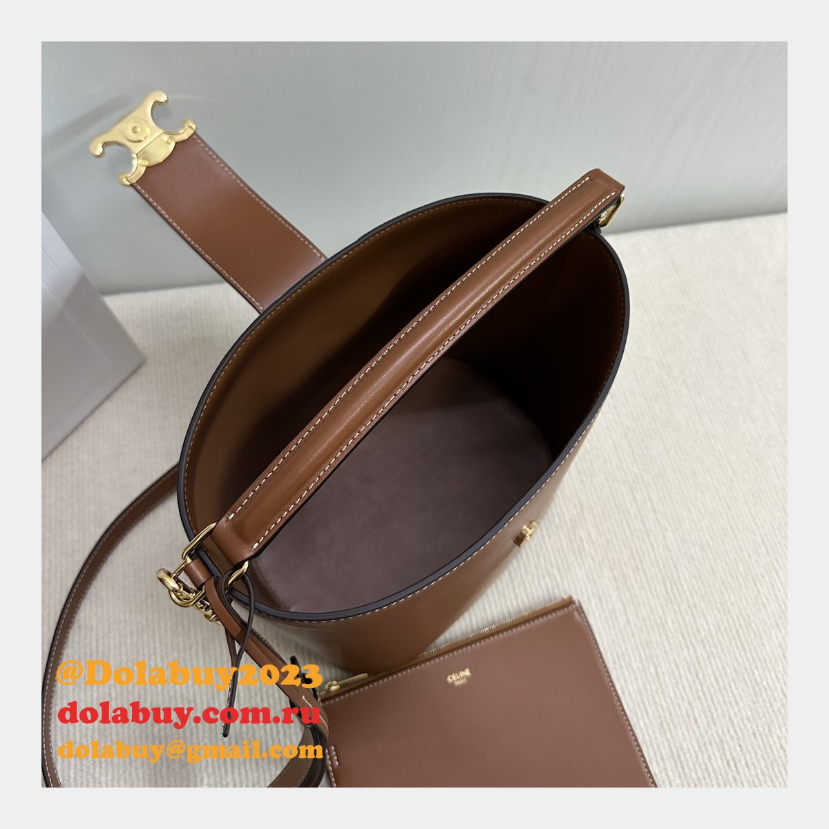 7 Star Celine Triomphe Louise Bucket Bag 116613