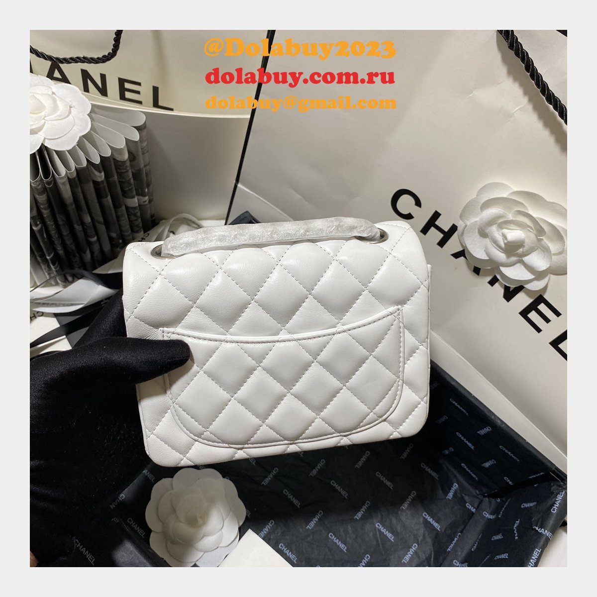 Knockoff CC Lambskin Flap Bag 17cm AS1115