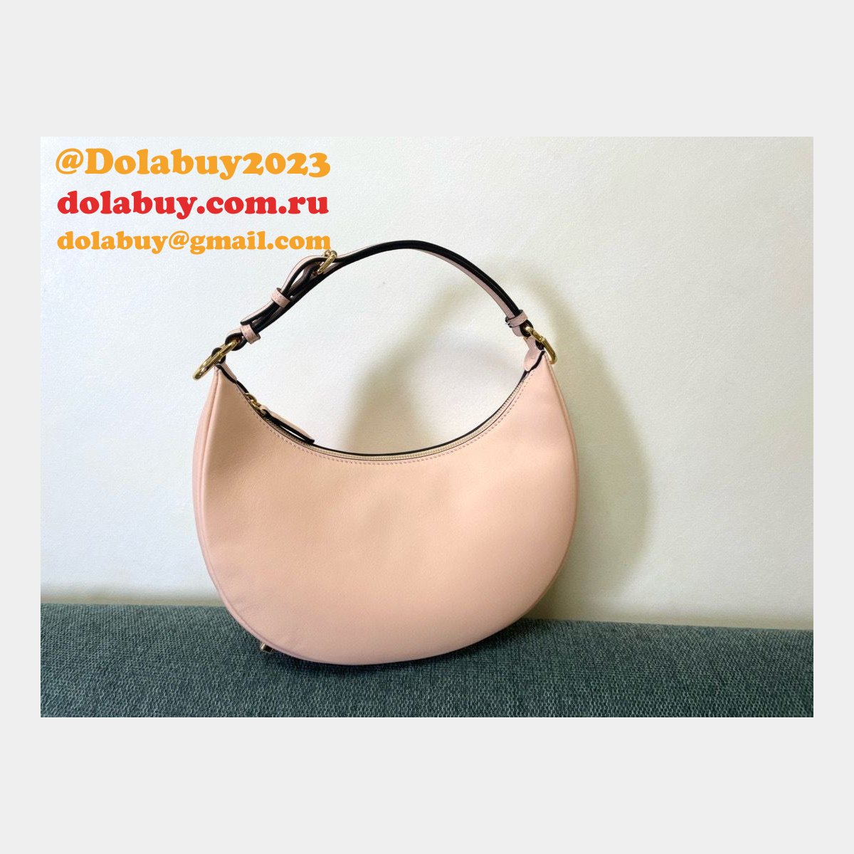best F**di F**digraphy leather shoulder hobo bag