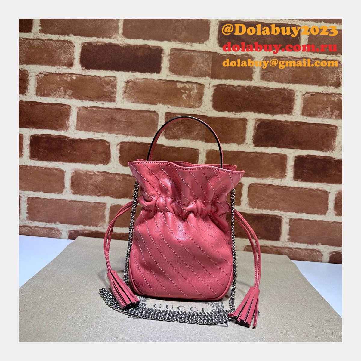 top quality G*u*i blondie mini backet bag 760313 replica