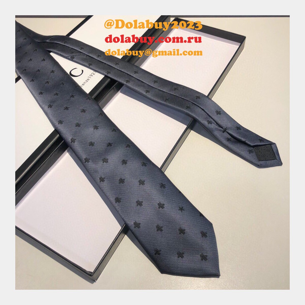 G*u*i huffero designer twill silk tie for men necktie