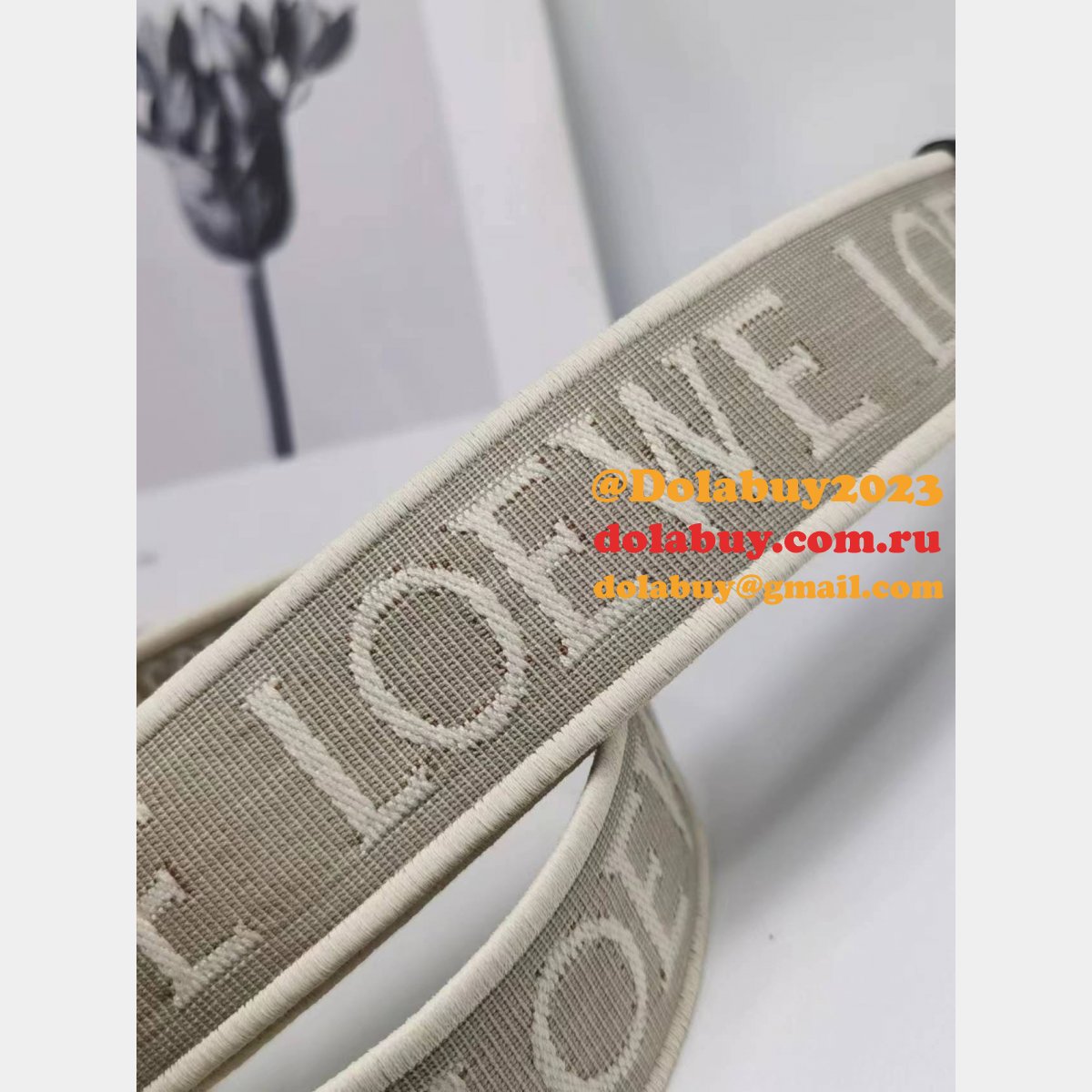 Best Loewe Anagram double-sided embroidered shoulder strap