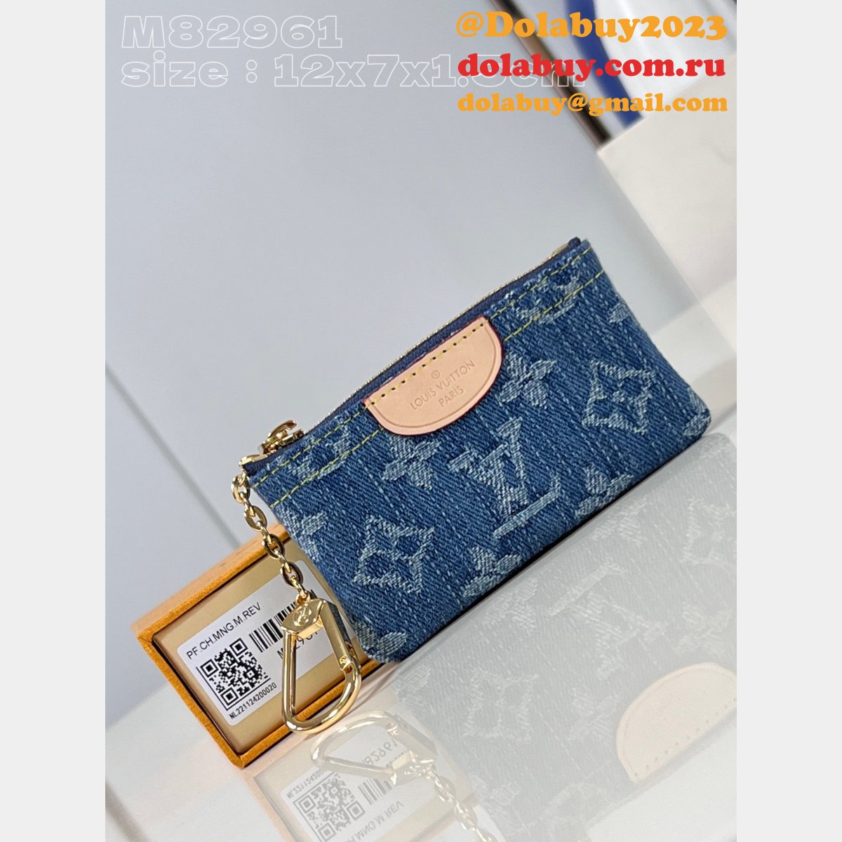 Designer Key Pouch Monogram Denim M82961 Replica Louis Vuitton Bag