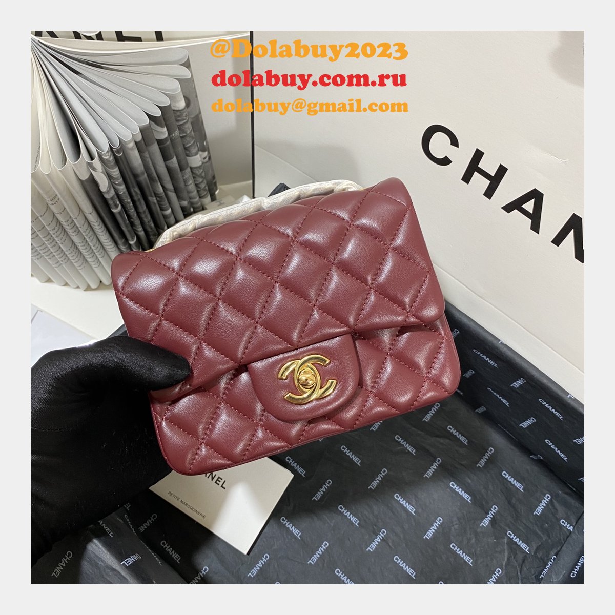 Knockoff CC Lambskin Flap Bag 17cm AS1115