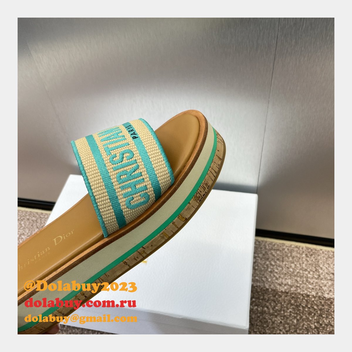 Designer Dior Dway Platform Slide