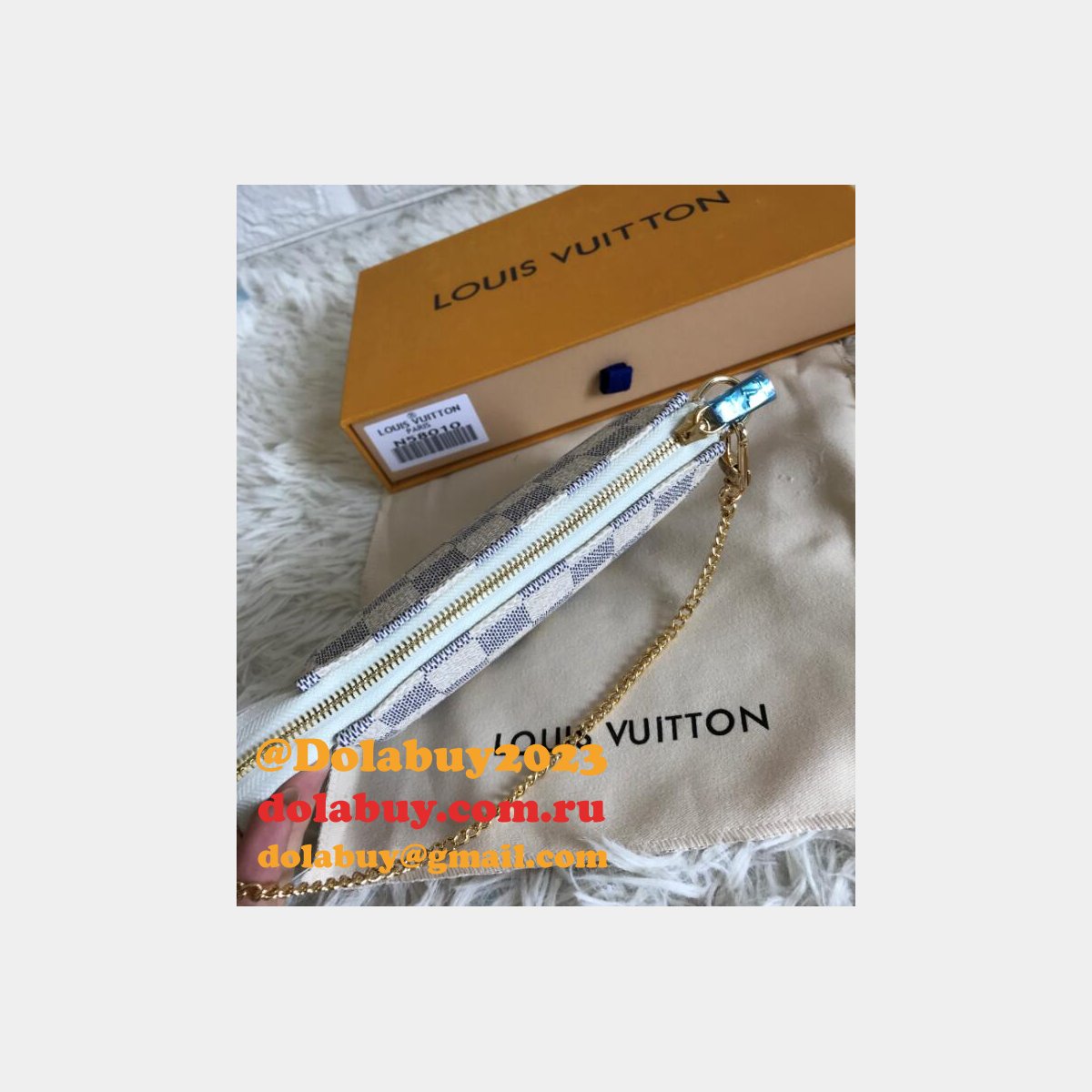 Louis Vuitton Monogram MINI POCHETTE N58010 Doamier Azur Canvas