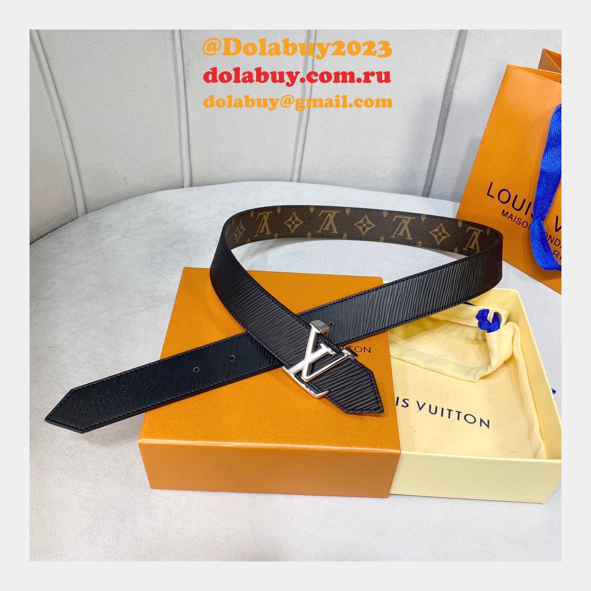 Louis Vuitton Signature Extra Long 35mm Belt Monogram Eclipse Canvas