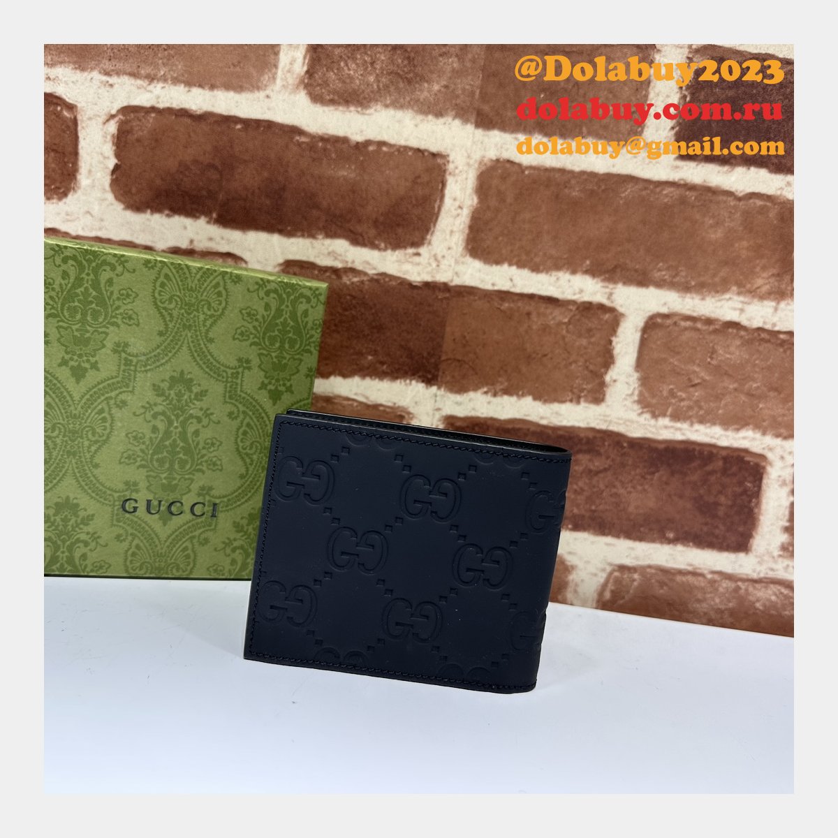 Fake GG Rubber-effect Bi-fold Wallet 771309 & 771311 Designer