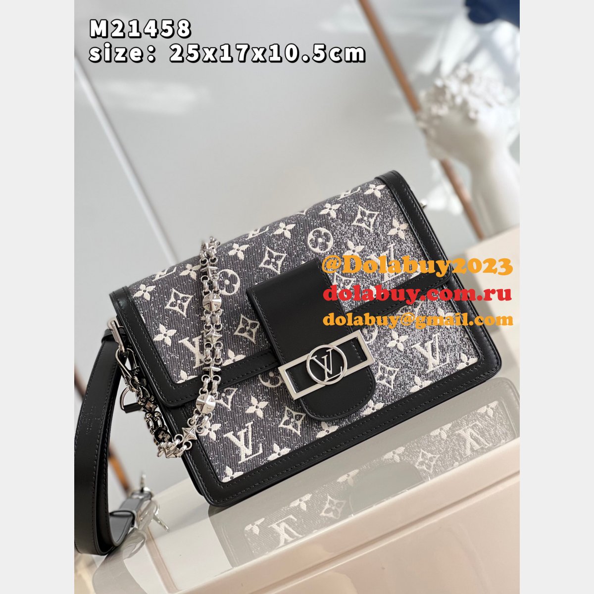 Louis Vuitton AAA+ Dauphine M21458 Copy Autres Toiles Monogram Bag