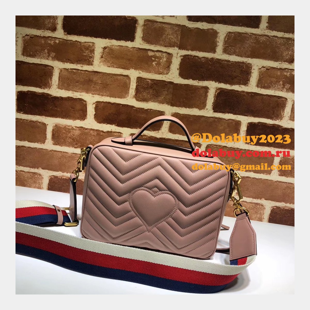 top quality G*u*i replica 498100 leather gg marmont small shoulder bag